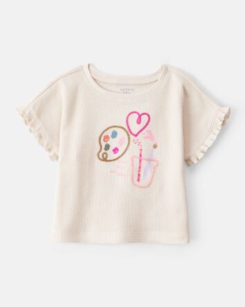 Baby Girl Arts & Crafts Short-Sleeve Top - White, 