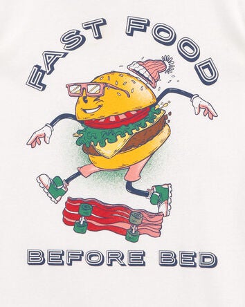 Kid 4-Piece Fast Food Before Bed 100% Snug Fit Cotton Pajamas, 