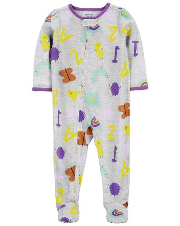 Toddler 1-Piece Graphic Loose Fit Footie Pajamas, 