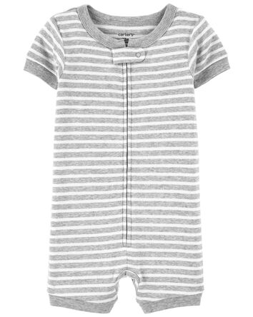 Toddler 1-Piece Striped 100% Snug Fit Cotton Romper Pajamas, 