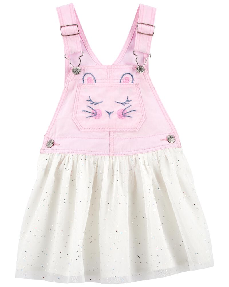 Baby Denim Tulle Bunny Jumper Dress, image 1 of 4 slides