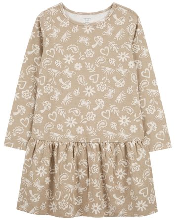 Kid Icon Print Jersey Dress, 