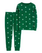 Toddler 2-Piece Christmas Snowflake Thermal Pajamas, image 1 of 3 slides