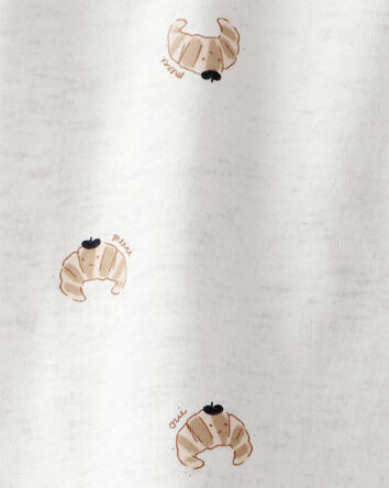 Baby Girl Pastry-Print Short-Sleeve Pocket Tee - Heather Grey, 