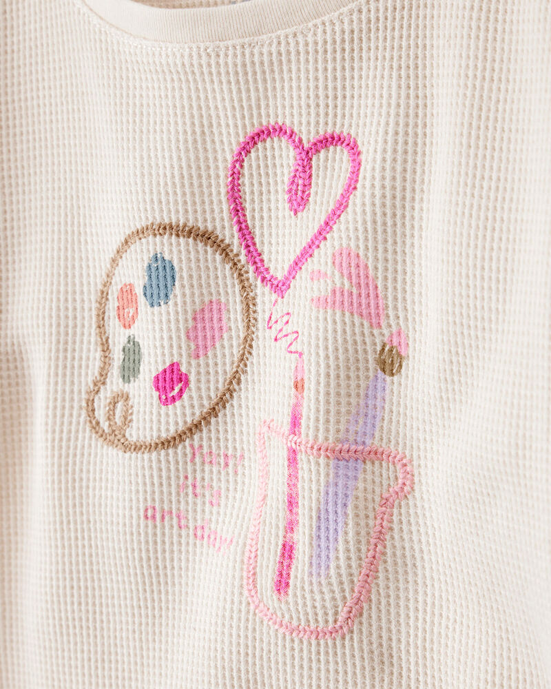 Baby Girl Arts & Crafts Short-Sleeve Top - White, image 2 of 4 slides