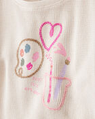 Baby Girl Arts & Crafts Short-Sleeve Top - White, image 2 of 4 slides