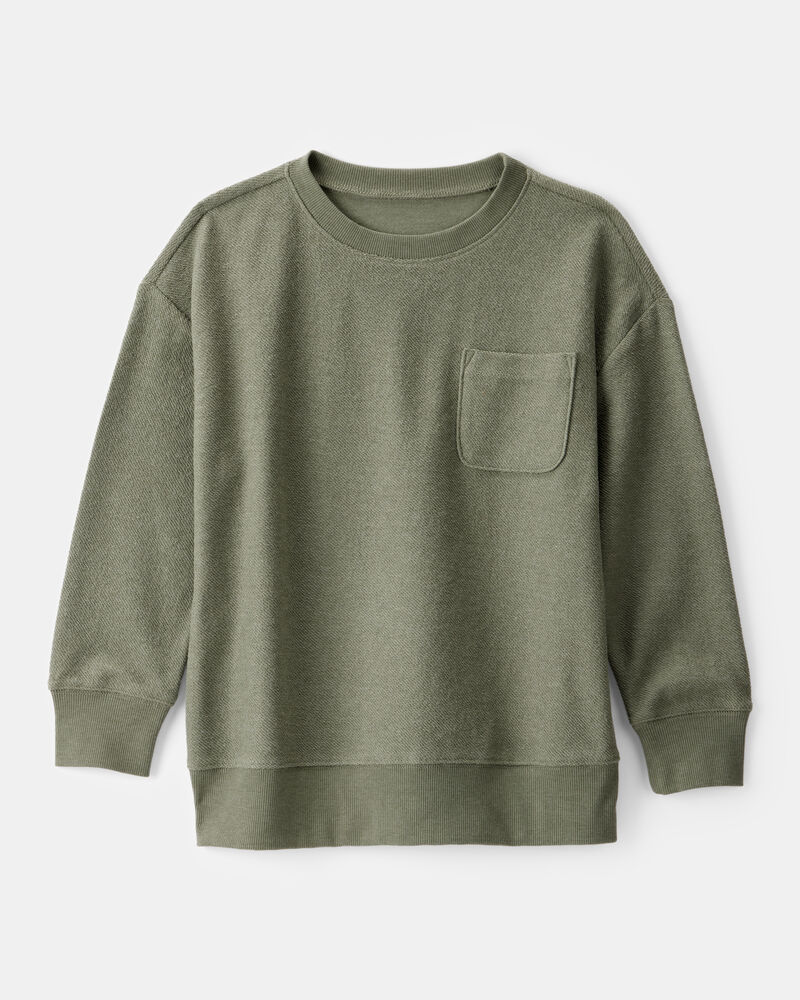Boys French Terry Pullover Sweatshirt - Green, image 1 of 3 slides