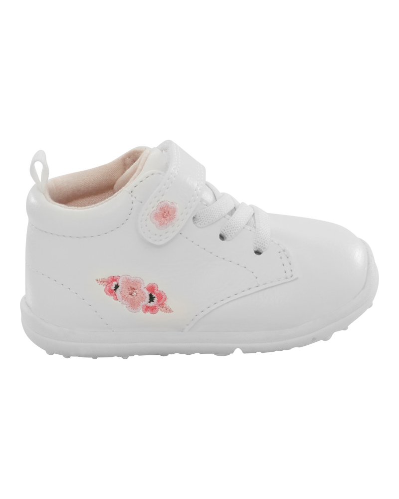  Every Step® First Walker Floral High-Top Sneakers - White, image 2 of 7 slides