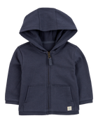 Baby Zip-Up French Terry Hoodie - Navy, image 1 of 3 slides