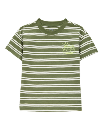 Toddler Sun Striped Cotton Short-Sleeve Tee - Green, 