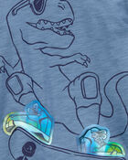 Baby Dinosaur Cotton Blend Long-Sleeve Tee - Blue, image 3 of 4 slides