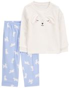 Toddler 2-Piece Fuzzy Velboa Poodle Pajamas, image 1 of 3 slides