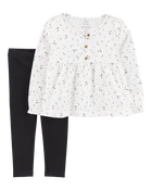 Toddler 2-Piece Floral Blouse & Legging Set, image 1 of 3 slides