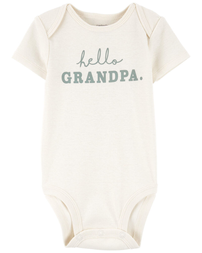 Baby Hello Grandpa Announcement Bodysuit, image 1 of 3 slides