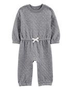 Baby Polka Dot Double-Knit Jumpsuit, image 1 of 3 slides