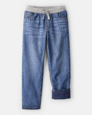 Boys Denim Pull-On Straight Jeans - Medium Wash, 