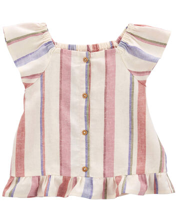 Toddler Striped Linen Top, 