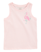 Toddler Flamingo Muscle Tank - Pink, image 1 of 3 slides