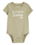 Baby Grandpa's Buddy Short-Sleeve Bodysuit - Olive, image 1 of 3 slides