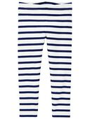 Navy/White - Toddler Striped Leggings