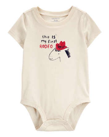 Baby My First Rodeo Short-Sleeve Bodysuit - Ivory, 
