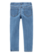 Toddler Light Wash Elastic-Waist Jeggings, image 3 of 6 slides