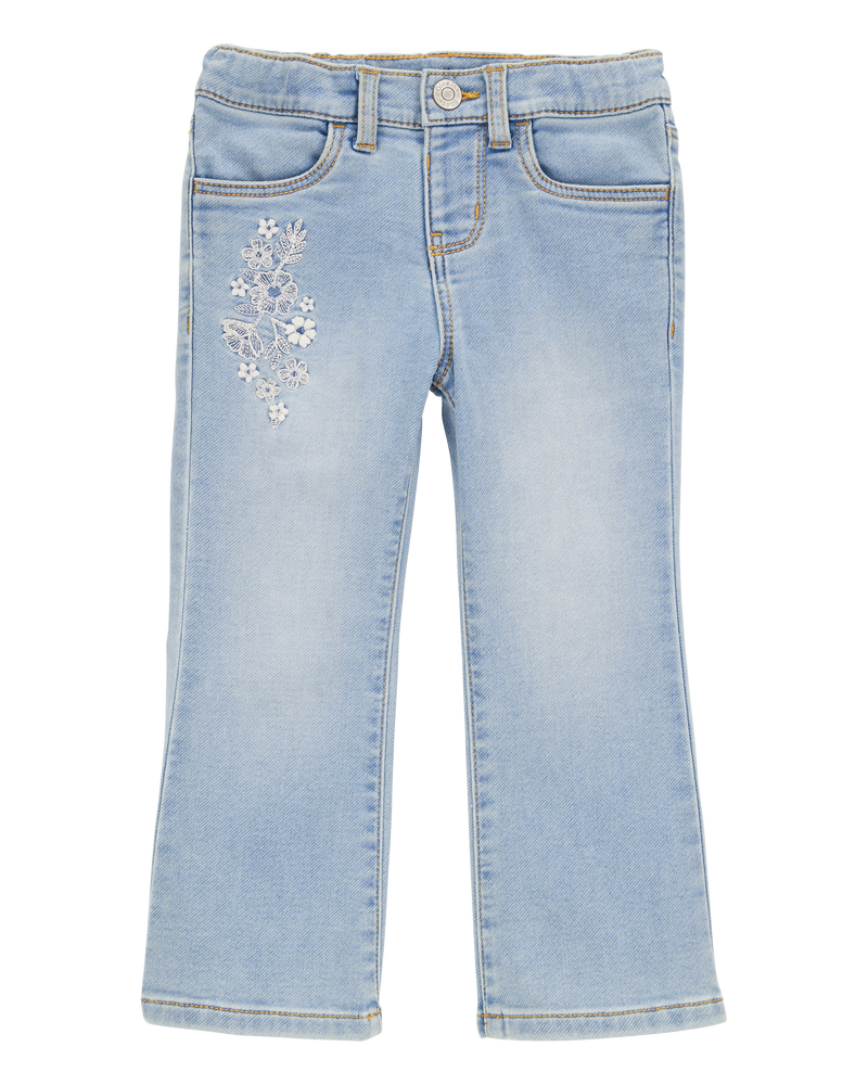 Baby Embroidered Flowers Iconic Denim Flare Jeans, image 1 of 5 slides