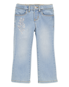 Baby Embroidered Flowers Iconic Denim Flare Jeans, image 1 of 5 slides