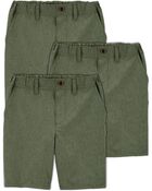 Kid 3-Pack Lightweight Uniform Shorts in Quick Dry Active Poplin, image 1 of 3 slides