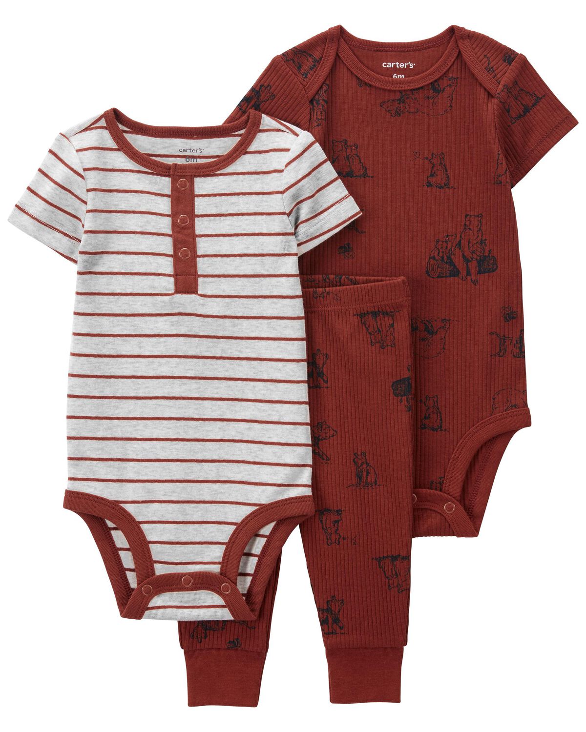 Red/Grey Baby 3Piece Little Character Set