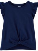 Blue - Toddler Tie-Front Jersey Tee