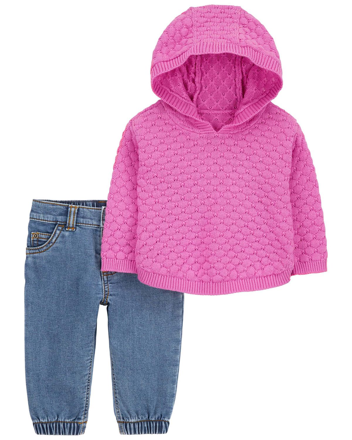 Baby Hooded Sweater & Denim Jeans Set