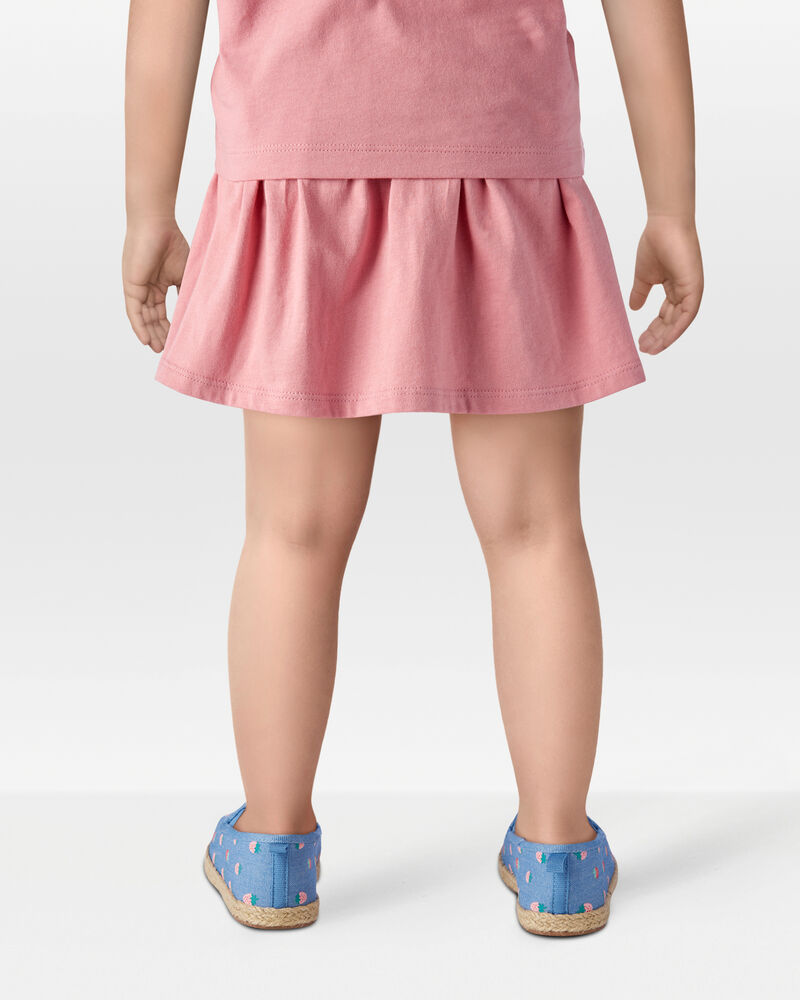Toddler Pull-On Skort - Pink, image 3 of 6 slides