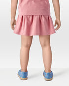 Toddler Pull-On Skort - Pink, image 3 of 6 slides