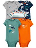 Green/Orange - Baby 5-Pack Original Bodysuits