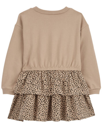 Toddler Leopard Ruffle Long-Sleeve Dress, 