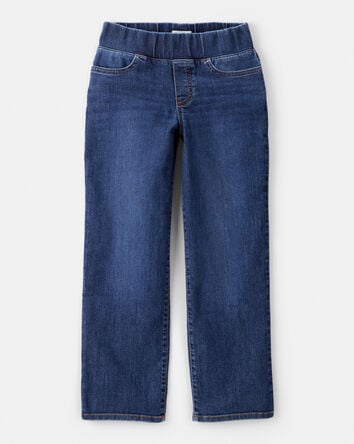 Girls Mid-Rise Denim Pull-On Jeans - Blue, 