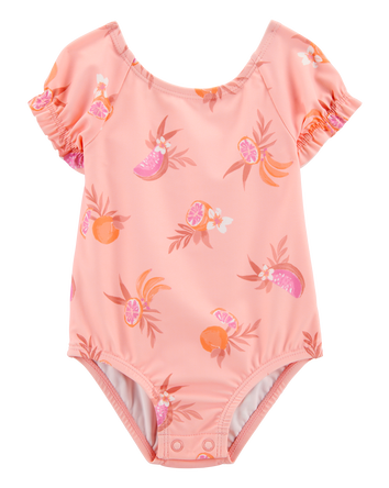 Baby 1-Piece Fruit Swimsuit - Coral, 