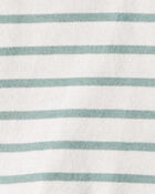 Baby Girl Striped Short-Sleeve Peplum Top - White/Green, image 2 of 3 slides