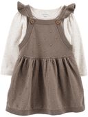 Brown/Heather - Baby 2-Piece Long-Sleeve Bodysuit & Jumper Set