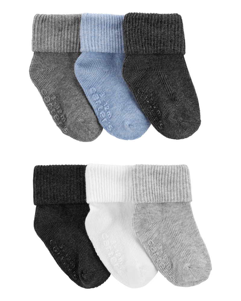 Baby 6-Pack Foldover Cuff Socks, image 1 of 8 slides