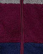 Kid Colorblock Fleece Knit Jacket - Red, image 2 of 3 slides