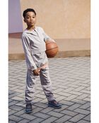 Kid Active Hooded Mesh Quarter Zip Pullover, image 2 of 7 slides