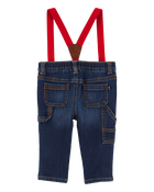 Baby Knit Denim Suspender Jeans, image 2 of 5 slides