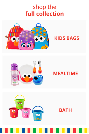 Skiphop x Sesame Street | Shop Full Collection - kids bags, mealtime and bath.