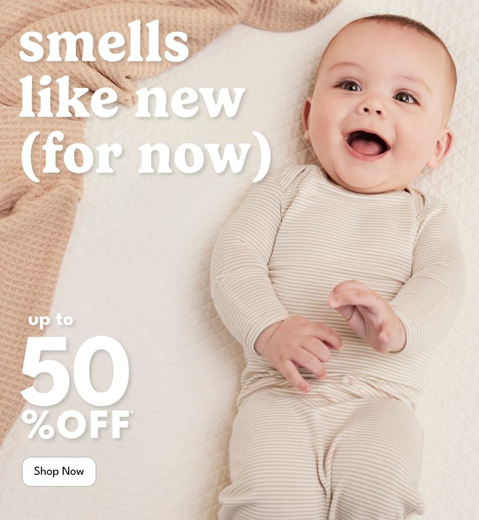 Smells like new. Up to 50% off