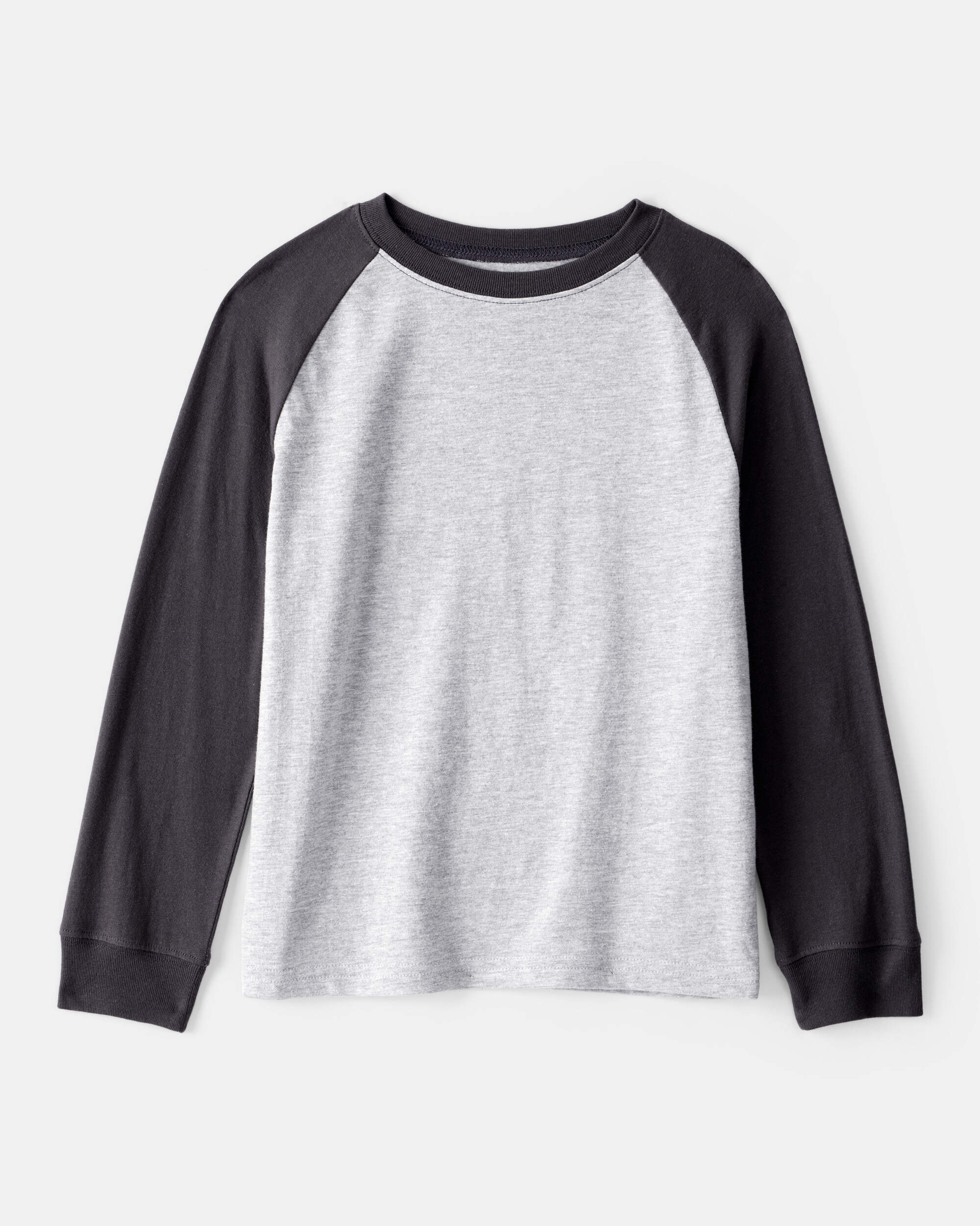 Boys Long-Sleeve Raglan Tee - Charcoal, image 1 of 3 slides