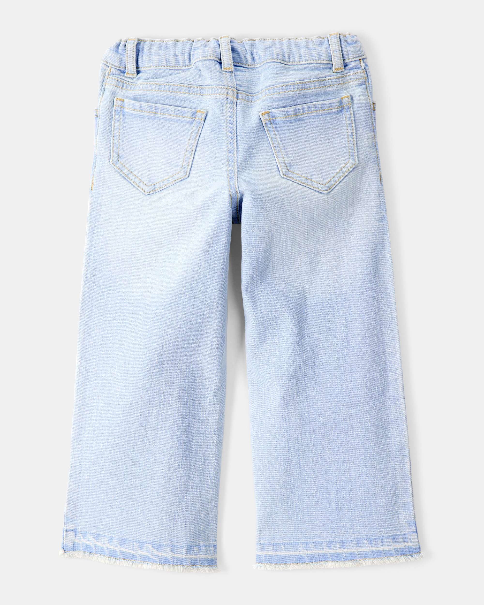 Toddler  Heart Embroidered Iconic Denim Wide Leg Jeans - Cowboy Wash, image 2 of 6 slides