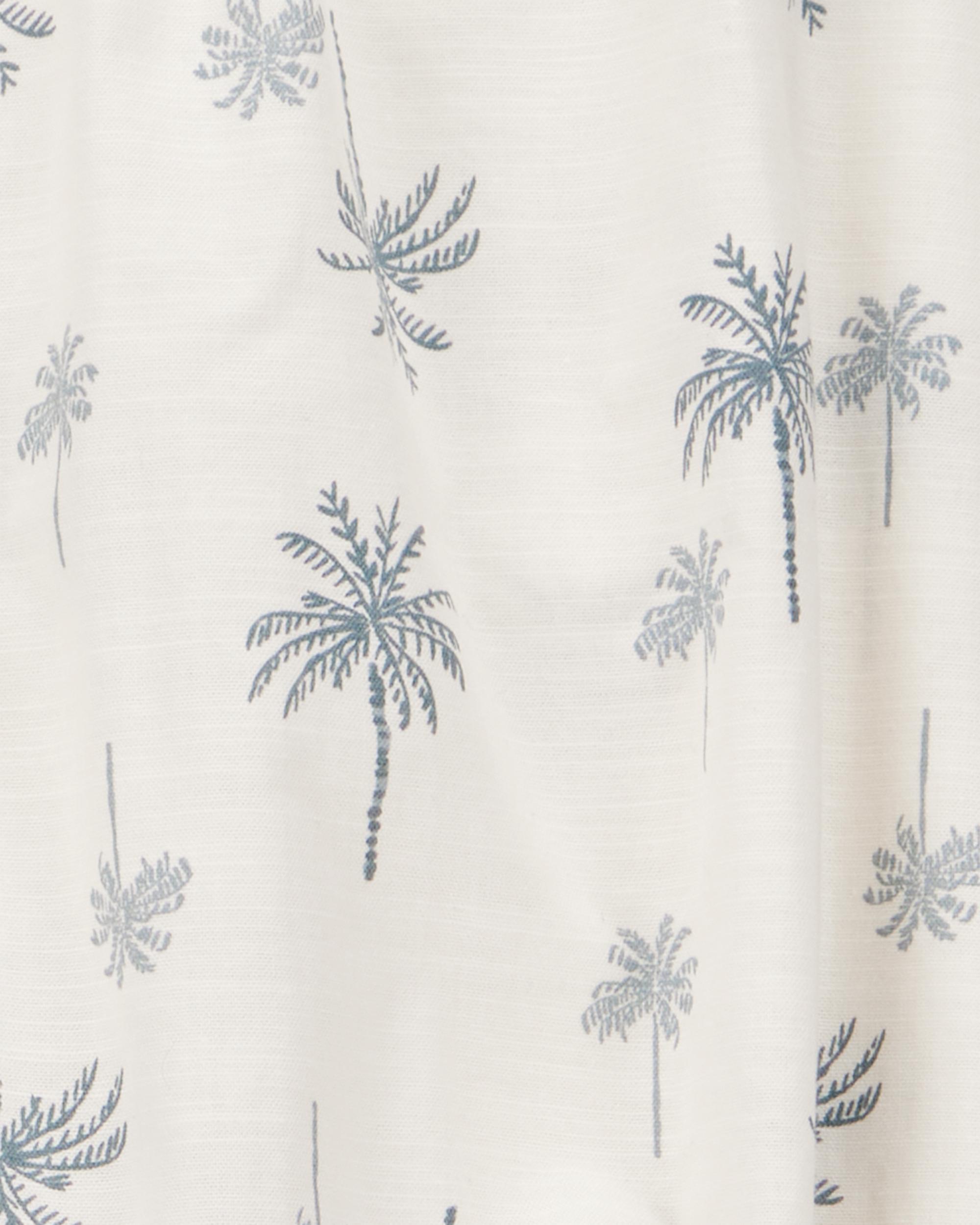Kid 2-Piece Palm Tree Floral Short Set - Ivory, image 2 of 3 slides