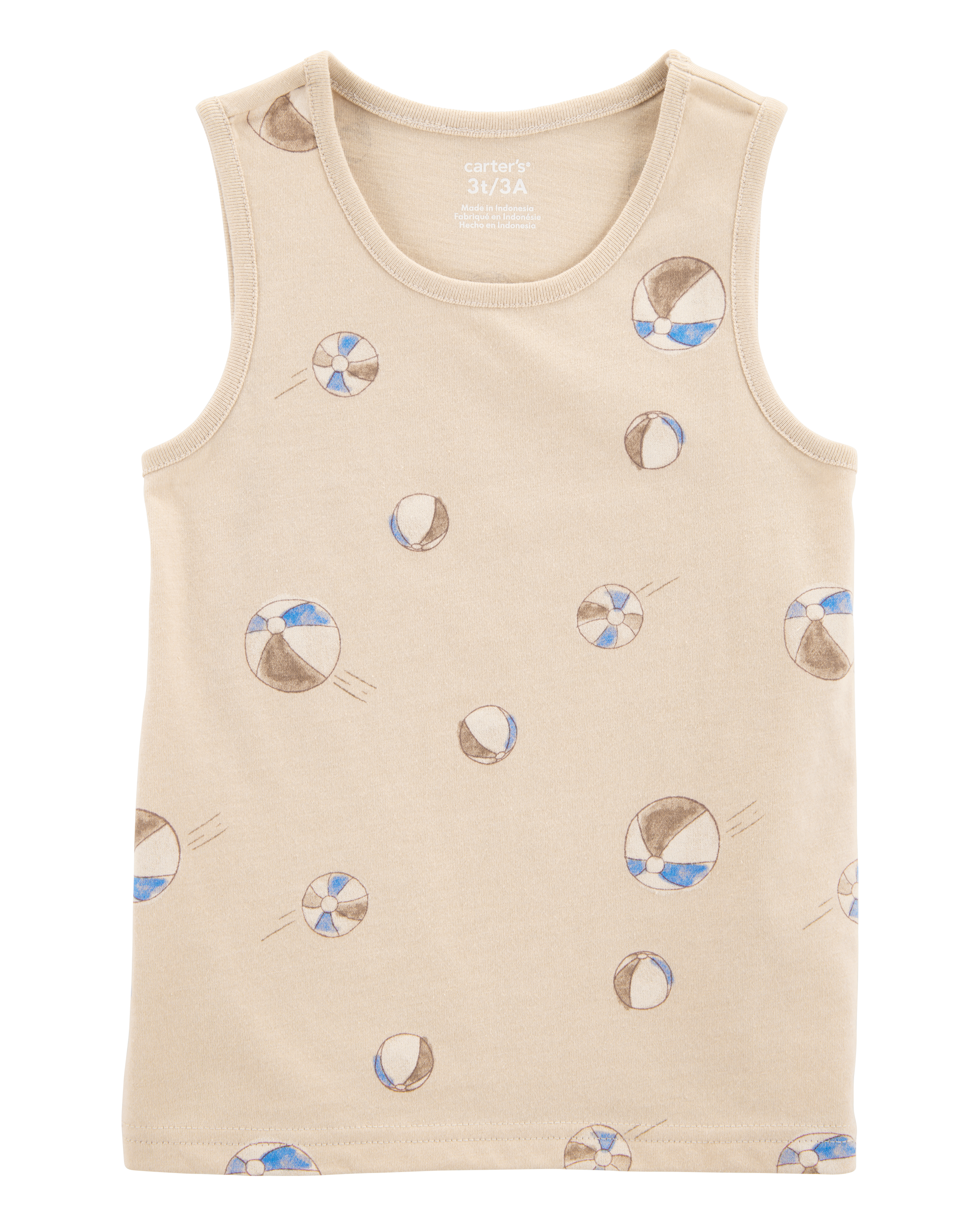 Baby Beach Ball Graphic Tank - Tan, image 1 of 3 slides